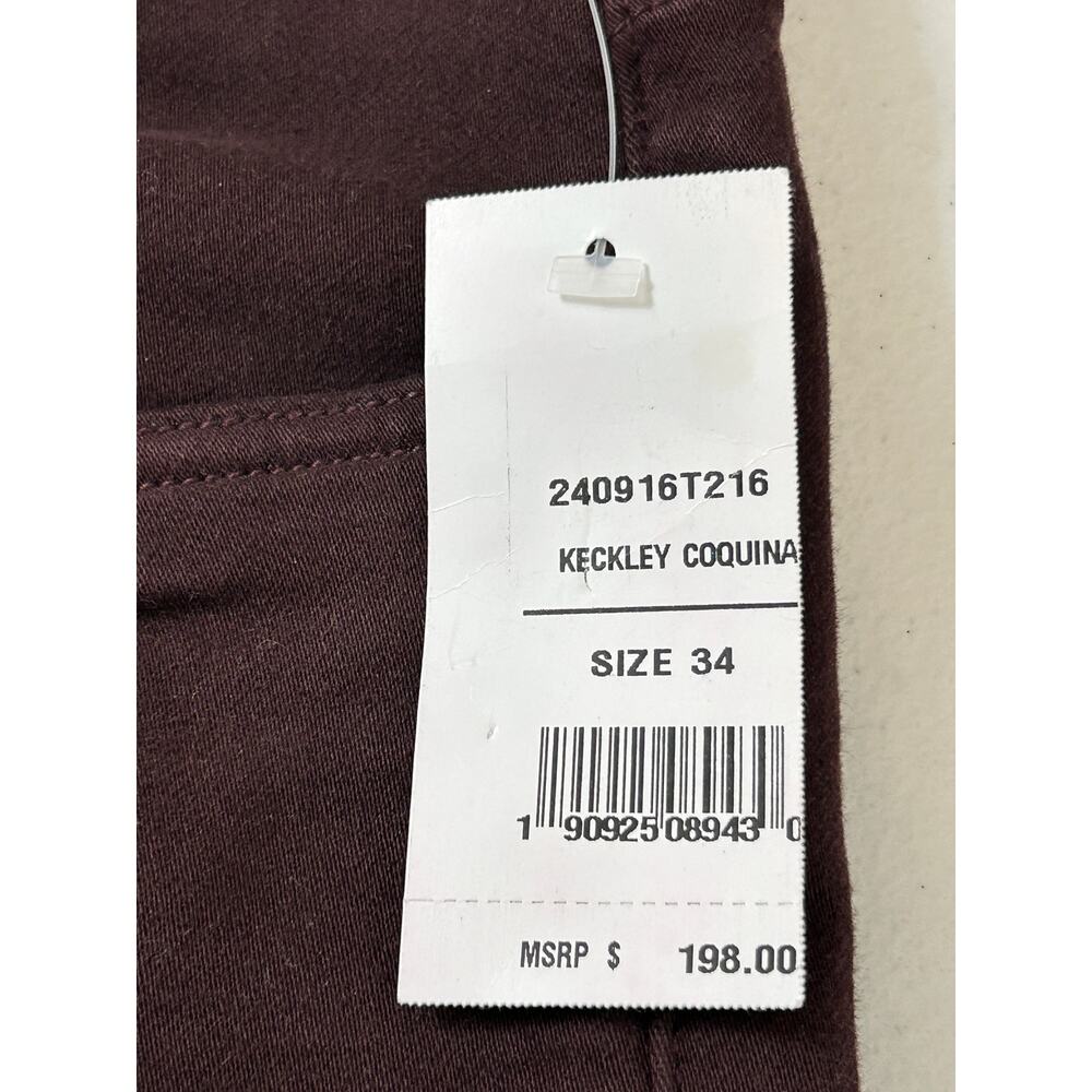 J Brand Kane Straight Fit Jean French Terry Burgundy Size 34 NWTs - Picture 4 of 13